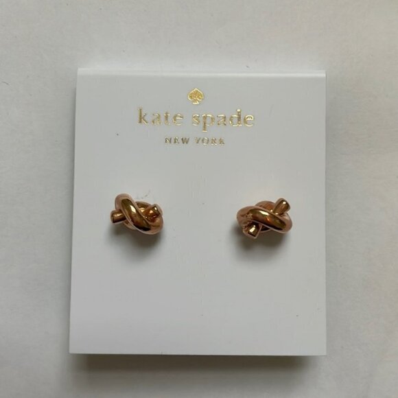 Kate Spade Sailor Knot Stud Earrings Rose Gold - Picture 2 of 7